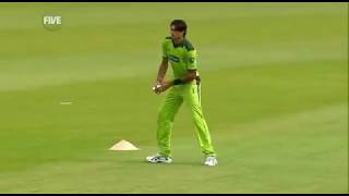 Mohammad Irfan Bowls his 1st Over in ODI v England 1st ODI 2010 [upl. by Ahsikram]