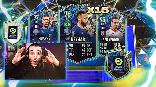 JOUVRE 15 PACKS TOTS LIGUE 1 GARANTI  le meilleur joueur est tombé 🇧🇷   FIFA 22 Ultimate Team [upl. by Teryl]