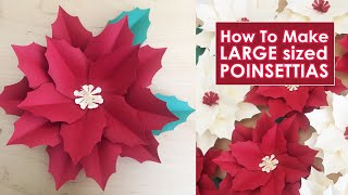 DIY Paper Poinsettias Large  How to Make Poinsettias  Christmas Decorations  Easy Paper Flower [upl. by Fransis]