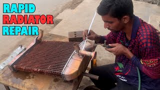 This young mechanic is brilliant in Radiator Repairing  How to Repair Tractor Radiator [upl. by Enialed294]