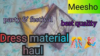 Meesho Dress material haul party amp festival dress material haul 🎊Meprasannavlogs [upl. by Sivaj199]