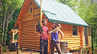 Canadian Couple Builds Their DREAM Home with HANDTOOLS Tiny Log Cabin in the Forest FULL BUILD [upl. by Pinzler]