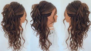 How To Half Up Half Down Volumous Bridal Hairstyle BridalBridesmaidsPromWedding Hairstyles [upl. by Socrates2]