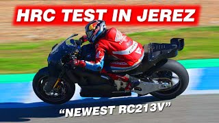 Honda tests the newest RC213V 2024 motorbike at the Jerez circuit  MotoGP 2024 [upl. by Stine]