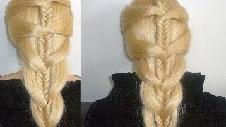 Fischgrätenzopf mal anders FlechtZopfFrisur für mittellanges HaarFish Braid HairstyleTrenzas [upl. by Eciruam]