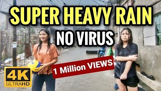 WALKING in SUPER HEAVY RAIN And THUNDERSTORM at Payatas Residence Philippines 4K 🇵🇭 [upl. by Kraska]