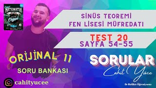 Orijinal Yayınları 11 Sınıf Soru Bankası l SİNÜS TEOREMİ FEN LİSESİ MÜFREDATI TEST 20 sayfa 5455 [upl. by Aleirbag]