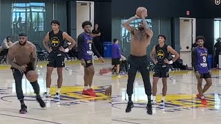 Day 3 of Lakers Training Camp Featuring LeBron James Bronny James amp Max Christie [upl. by Aisek]