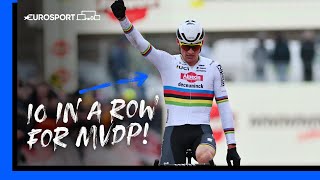 SIMPLY UNSTOPPABLE 😎  Zonhoven World Cup Mens CycloCross Highlights  Eurosport [upl. by Ahsiyn]