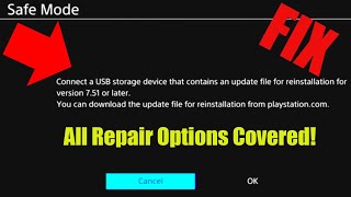 Connect a USB storage device that contains an update file for reinstallation  Cannot Start the PS4 [upl. by Samford]