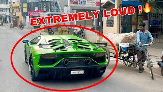 LOUDEST LAMBORGHINI IN INDIA  W NOVITEC EXHAUST CRAZY FLYBY SOUNDS [upl. by Okika910]