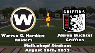 Warren G Harding Raiders Varsity Football vs the Akron Buchtel Griffins [upl. by Aynnat]