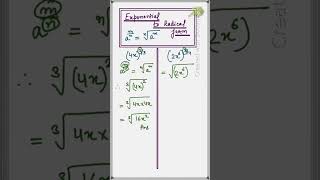 Transformation of Exponential to Radical form maths matholympiadproblem cbsemaths exponents [upl. by Art]