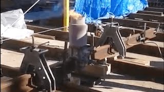 Aluminothermic welding of rails [upl. by Alakam]