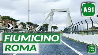 A91 Autostrada Roma  Aeroporto Fiumicino  FIUMICINO  ROMA  Percorso completo [upl. by Enimassej]