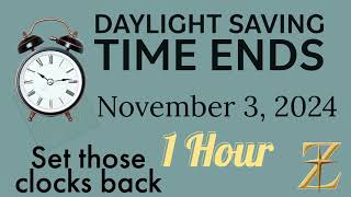 Daylight Saving Time Ends Tonight [upl. by Anneirda]