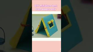 DIY miniature tent from papers only shorts shots shotrs youtubeshorts craft trending 🔥🔥🔥 [upl. by Gerta]