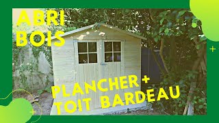 montage dun abri avec plancher bois et un toit en bardeau roll bitumé [upl. by Doy212]