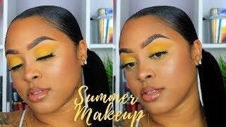 Yellow Summer Makeup Tutorial [upl. by Isdnyl387]