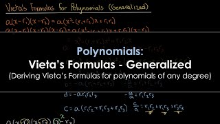 Polynomials Vietas Formulas  Generalized [upl. by Teddman163]