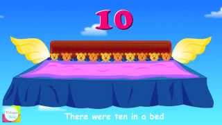 Ten In The Bed Nursery Rhyme With Lyrics  Animation Songs For Children [upl. by Aihtebat]