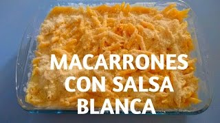 Macarrones con salsa blanca muy facil y rápida de hacer en casa [upl. by Fanchet]