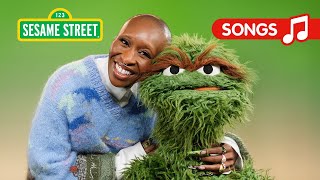 Sesame Street Cynthia Erivo Sings quotIts Not Easy Bein Greenquot with Oscar the Grouch [upl. by Kanal879]