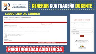 Siagie v50  Generar Contraseña de Docente que llego a mi correo en la Versión 50  Validado [upl. by Eenet]