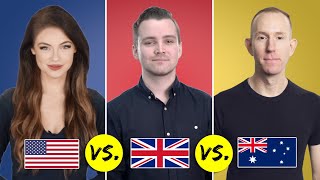 American vs British vs Australian English  One Language Three Accents [upl. by Anazraf]