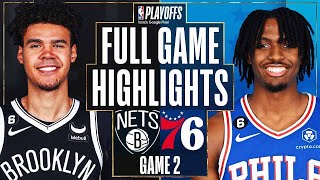 Brooklyn Nets vs Philadelphia 76ers Full Game 2 Highlights  Apr 17  20222023 NBA Playoffs [upl. by Maurreen]