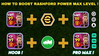 HOW TO BOOST FREE RASHFORD POWER MAX LEVEL  EFOOTBALL 2024 MOBILE [upl. by Er]