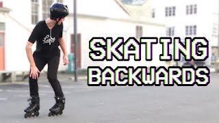 How to Skate Backwards on Inline Skates  Beginner Rollerblading Tutorial [upl. by Roleat790]