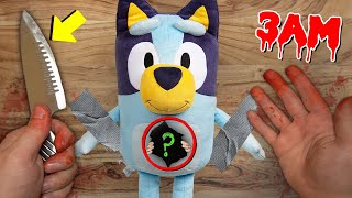 CUTTING OPEN HAUNTED BLUEY DOLL AT 3 AM WHATS INSIDE [upl. by Reginnej]