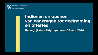 EProcurement indienen amp openen van aanvragen tot deelneming amp offertes Belangrijkste wijzigingen [upl. by Limhaj]