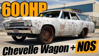 The ULTIMATE Family Car Custom Chevy CHEVELLE Wagon with NITROUS [upl. by Scrivenor48]