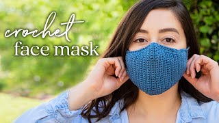 How to Crochet a Face Mask — Quick Easy amp Adjustable [upl. by Jonathon671]