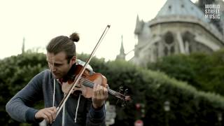 Amazing Street Violin Player in Paris France HD [upl. by Yelha]