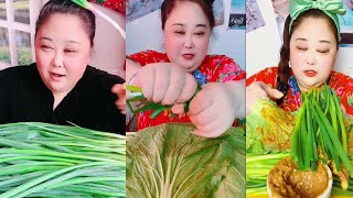 ASRM MUKBANG  Challenge Eat green onions eat shrimp eat fish  eat meat part 54 [upl. by Frohman]