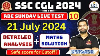 RBE SSC CGL Live test 10 detailed analysis Safe score amp Maths Solution Free SSC CCL Live tests [upl. by Riba]