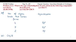 What is the type of hybridization of each carbon in the following compounds a CH3Cl [upl. by Lorilyn231]