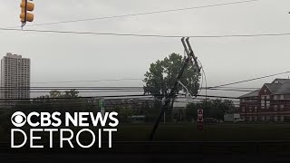 Storm damage power outages reported in SE Michigan after severe weather [upl. by Euqirdor]