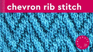 Chevron Rib Stitch Knitting Pattern for Beginners [upl. by Janetta]