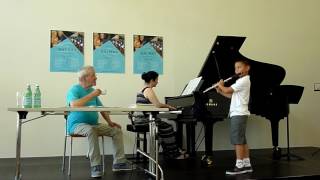 Masterclass with Sir James Galway Part I Julin Cheung age 9 playing Chaminade Concertino [upl. by Rufe]