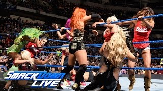 Nikki Bella vs Carmella ends in chaos as Team Raw invades SmackDown LIVE Nov 15 2016 [upl. by Dhu]