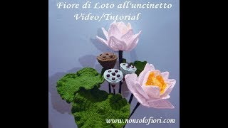 Fiore di Loto alluncinetto  Lotus flower crochet  parte II [upl. by Lalaj]