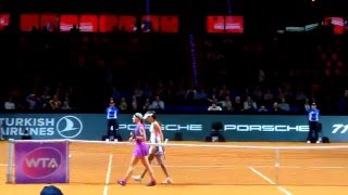 Ana Ivanovic vs Carina Witthoeft match point  winner interview  Porsche Tennis Grand Prix 2016 [upl. by Einnoc]