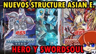 Nuevos Structure Deck Hero y SwordSoul Asian English Komoney Tiene Favoritos YuGiOh TeamSetoX [upl. by Hteazile]