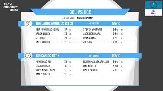 Huddersfield Cricket League  Premiership  Golcar CC 1st XI v Hoylandswaine CC 1st XI [upl. by Ydnagrub]