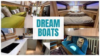 LOOK INSIDE These STUNNING FLOATING HOMES  Narrowboat amp Widebeam Tours [upl. by Luas]