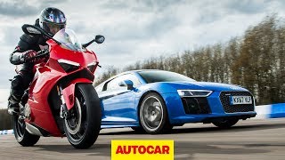 Drag Race Bike vs Lots Of Supercars In 4K [upl. by Beedon991]